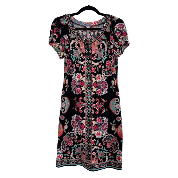 ECI New York Floral Sequin Embellished Dress Womens Size 6 Artsy Boho Whimsy - Picture 1 of 16